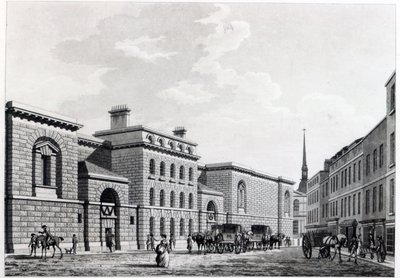 Newgate prison (1799) by Thomas Malton Jnr.